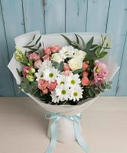 Букет цветов из:  Розы, Лизиантусы и Хризантемы в Иловле