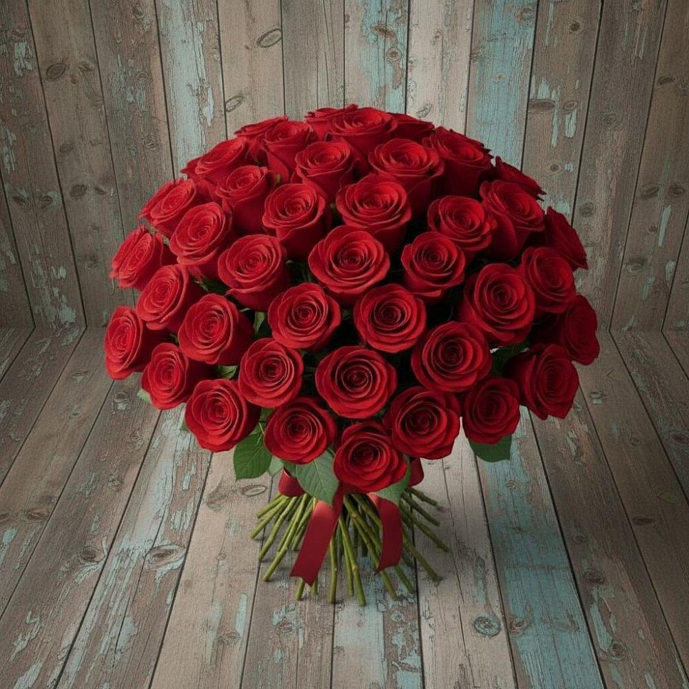 Букет 55 Красных роз Фридом в Иловле