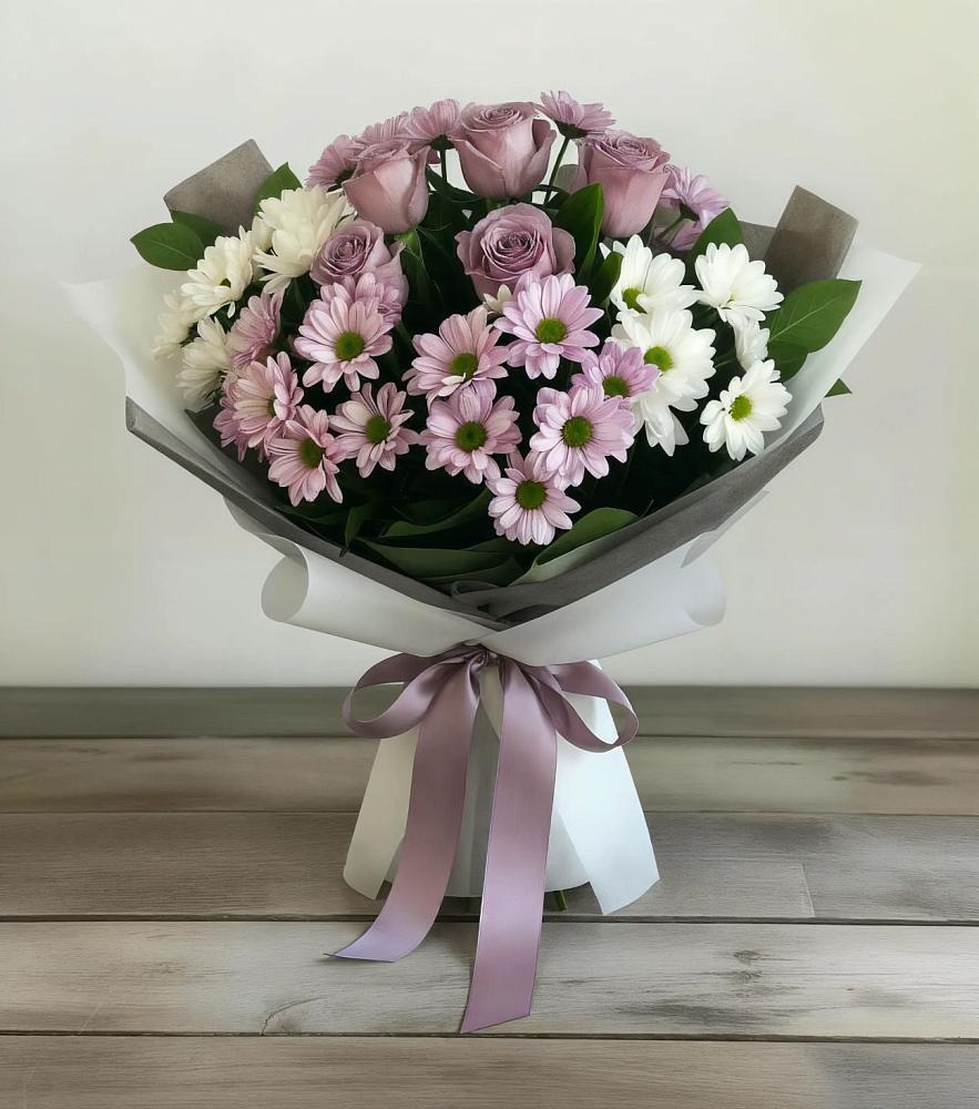 Букет цветов из: Хризантемы и Розы в Иловле