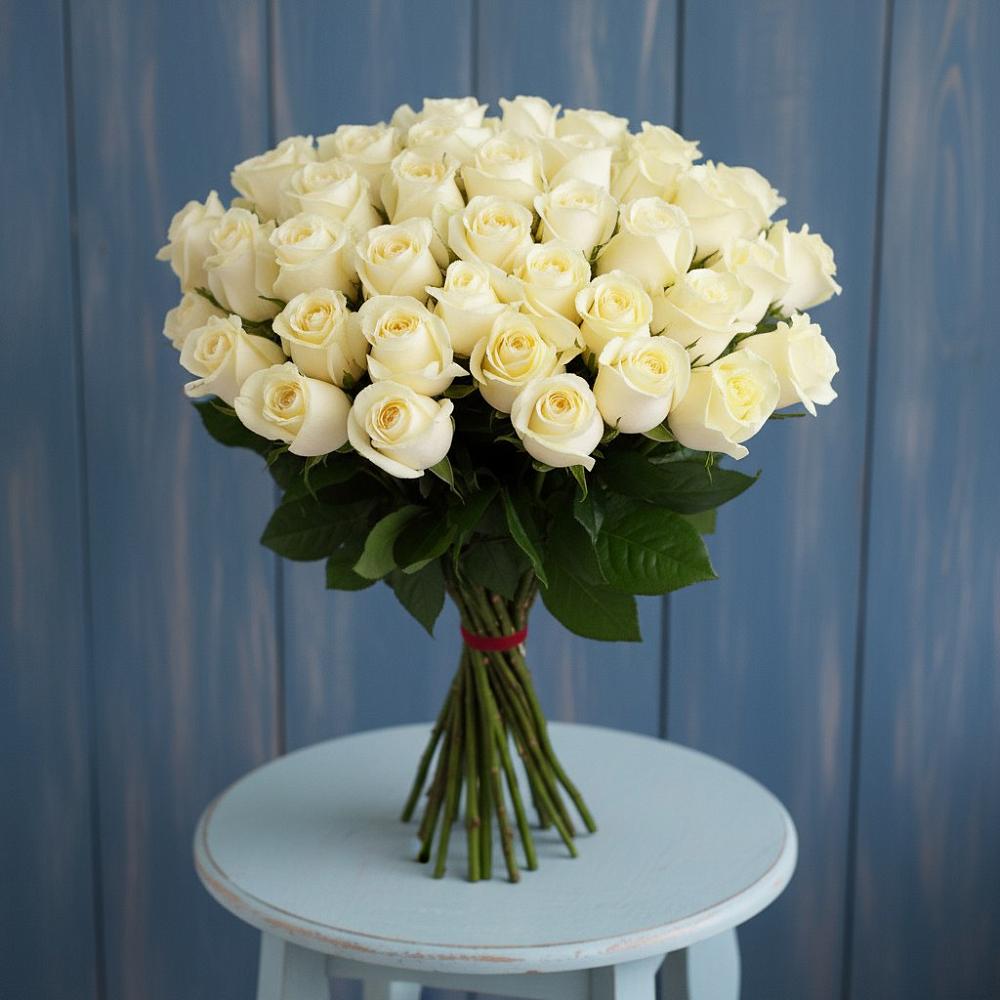 Букет 51 Белая роза Эдлесс Лав в Иловле