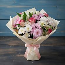 Букет цветов из:  Хризантемы, Альстромерии и Розы в Иловле