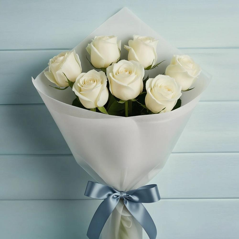 Букет 7 Белых роз Эдлесс Лав в Иловле